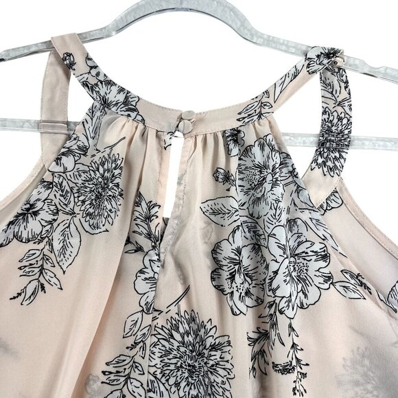 Torrid Womens 3X Floral Halter Hilo Top Blush Black Sleeveless Swing Whimsical - Picture 4 of 9